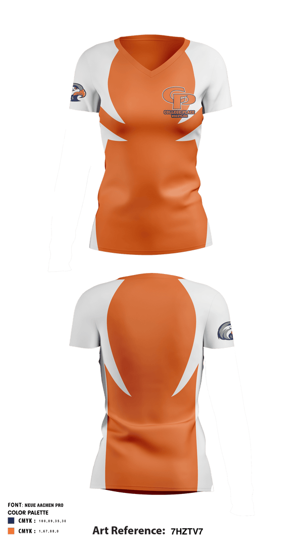Women's Short Sleeve Vneck Shirt, College Place Wrestling, Wrestling, Teamtime, Team time, sublimation, custom sports apparel, team uniforms, spirit wear, spiritwear, sports uniforms, custom shirts, team store, custom team store, fundraiser sports, apparel fundraiser