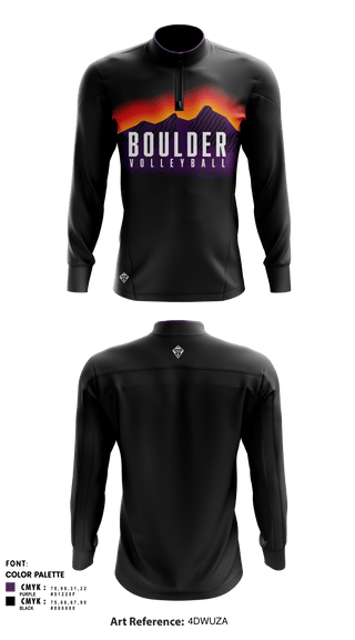 Quarter Zip Jacket, Boulder High School Boys Volleyball, Men's Volleyball, Teamtime, Team time, sublimation, custom sports apparel, team uniforms, spirit wear, spiritwear, sports uniforms, custom shirts, team store, custom team store, fundraiser sports, apparel fundraiser