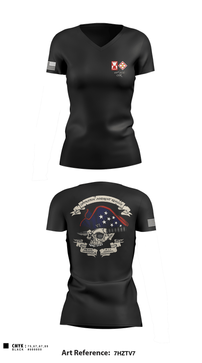 411th Eng. Co 17055949 Women's Short Sleeve V-neck Shirt - 1