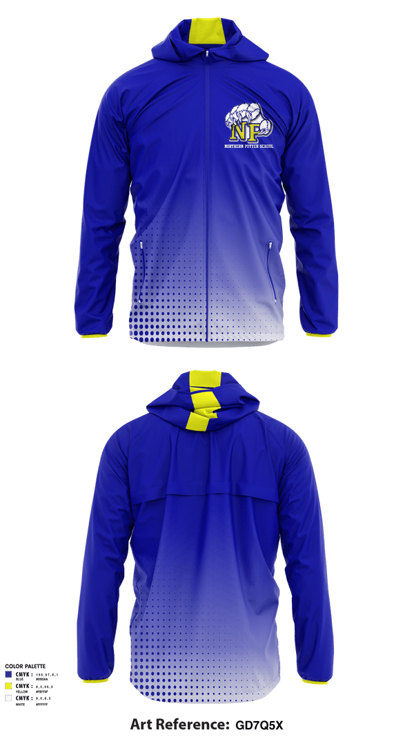 Windbreaker, Northern Potter School District, Spirit Store, Teamtime, Team time, sublimation, custom sports apparel, team uniforms, spirit wear, spiritwear, sports uniforms, custom shirts, team store, custom team store, fundraiser sports, apparel fundraiser