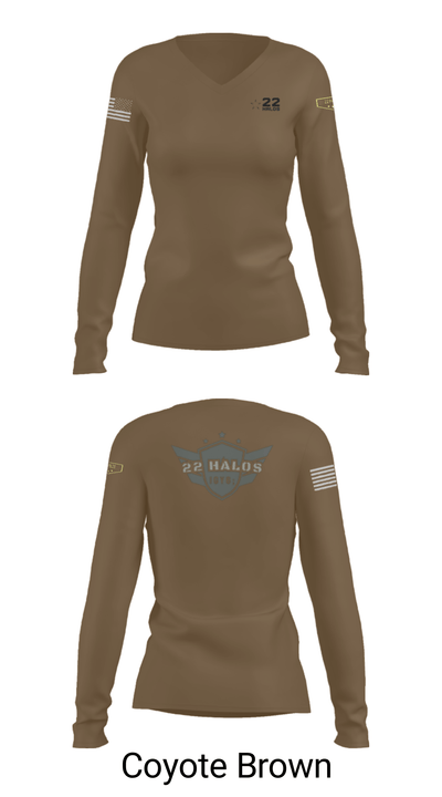 22 Halos 54349080 Women's Long Sleeve V-neck Shirt - 38