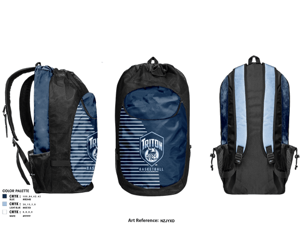 Gear Bag, Triton Youth Basketball, Men's Basketball, Teamtime, Team time, sublimation, custom sports apparel, team uniforms, spirit wear, spiritwear, sports uniforms, custom shirts, team store, custom team store, fundraiser sports, apparel fundraiser