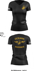 Oceana Marines 61589577 Women's Short Sleeve V-neck Shirt - 5