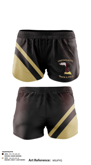 Track Shorts, Lincoln High School Track, Track & Field, Teamtime, Team time, sublimation, custom sports apparel, team uniforms, spirit wear, spiritwear, sports uniforms, custom shirts, team store, custom team store, fundraiser sports, apparel fundraiser