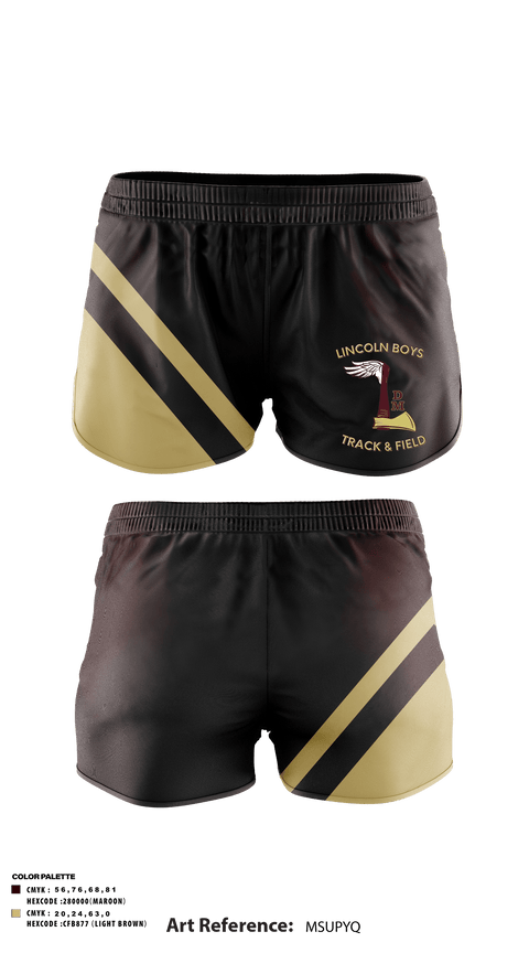 Track Shorts, Lincoln High School Track, Track & Field, Teamtime, Team time, sublimation, custom sports apparel, team uniforms, spirit wear, spiritwear, sports uniforms, custom shirts, team store, custom team store, fundraiser sports, apparel fundraiser