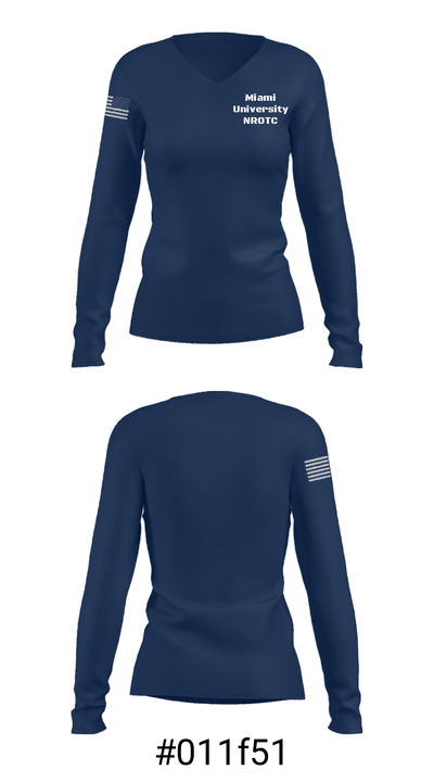 Miami University NROTC 89953071 Women's Long Sleeve V-neck Shirt - 37
