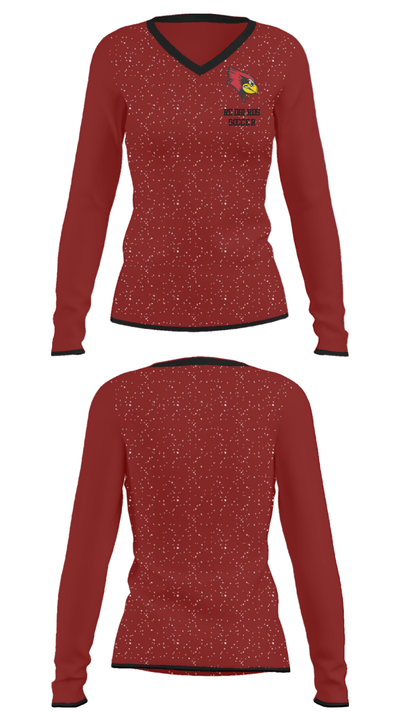 Redbirds Soccer 8871614 Women's Long Sleeve V-neck Shirt - 34