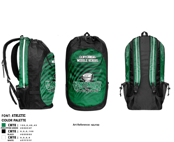 Gear Bag, Centennial Middle School Cross Country, Cross Country, Teamtime, Team time, sublimation, custom sports apparel, team uniforms, spirit wear, spiritwear, sports uniforms, custom shirts, team store, custom team store, fundraiser sports, apparel fundraiser