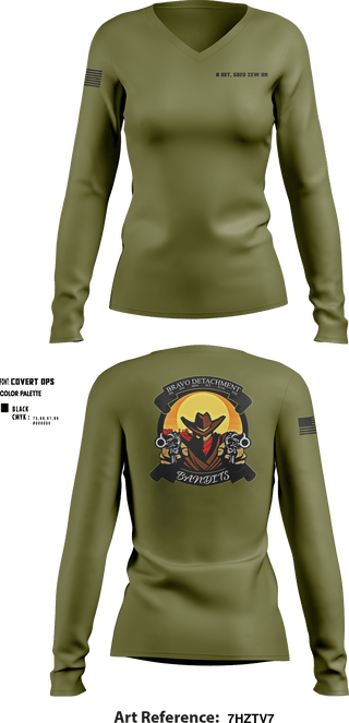 Women's Long Sleeve Vneck Shirt, , Army, Teamtime, Team time, sublimation, custom sports apparel, team uniforms, spirit wear, spiritwear, sports uniforms, custom shirts, team store, custom team store, fundraiser sports, apparel fundraiser