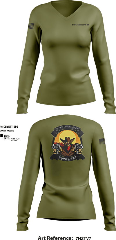 B DET, 502D IEW BN 43347096 Women's Long Sleeve V-neck Shirt - 2