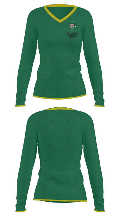 Old Saint Micks 80078963 Women's Long Sleeve V-neck Shirt - 32