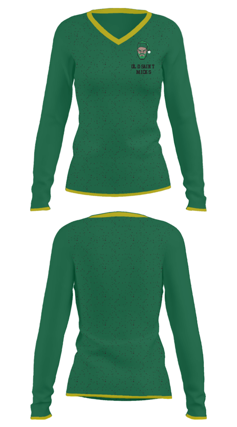 Women's Long Sleeve Vneck Shirt, Old Saint Micks, , Teamtime, Team time, sublimation, custom sports apparel, team uniforms, spirit wear, spiritwear, sports uniforms, custom shirts, team store, custom team store, fundraiser sports, apparel fundraiser