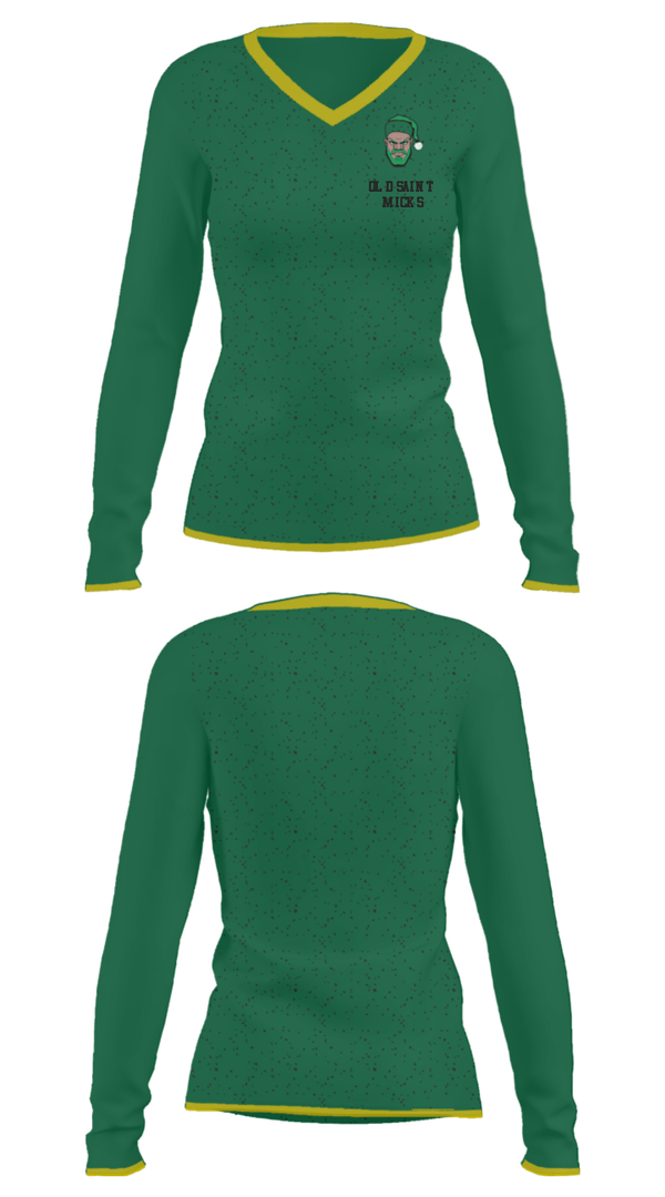 Women's Long Sleeve Vneck Shirt, Old Saint Micks, , Teamtime, Team time, sublimation, custom sports apparel, team uniforms, spirit wear, spiritwear, sports uniforms, custom shirts, team store, custom team store, fundraiser sports, apparel fundraiser