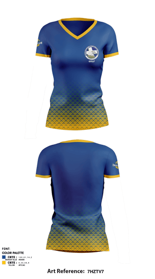 Women's Short Sleeve Vneck Shirt, Bakersfield Christian High School Golf, Golf, Teamtime, Team time, sublimation, custom sports apparel, team uniforms, spirit wear, spiritwear, sports uniforms, custom shirts, team store, custom team store, fundraiser sports, apparel fundraiser