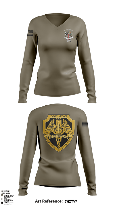 566 MCAS 1040274 Women's Long Sleeve V-neck Shirt - 65