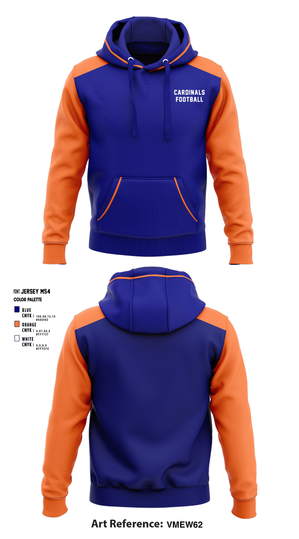 Hoodie, Cardinals Football, Football, Teamtime, Team time, sublimation, custom sports apparel, team uniforms, spirit wear, spiritwear, sports uniforms, custom shirts, team store, custom team store, fundraiser sports, apparel fundraiser