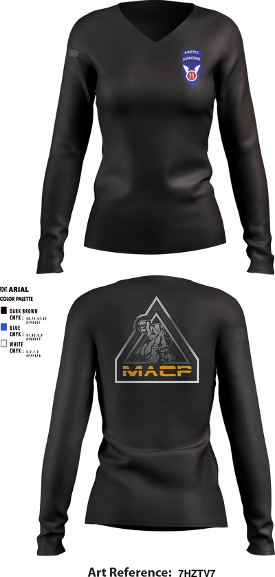 Spartan Combat Training Center 46616976 Women's Long Sleeve V-neck Shirt - 1