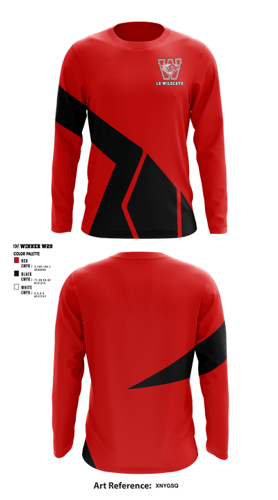 Los Banos Wildcats 9180507 Long Sleeve Performance Shirt - 1
