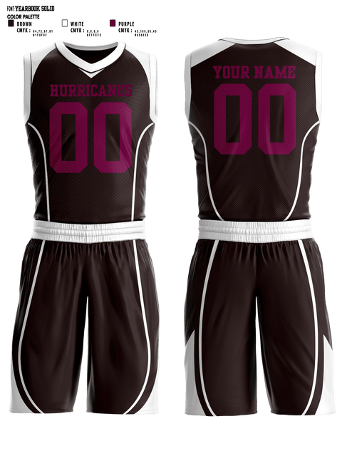 Basketball Uniform, Hurricanes, Men's Basketball, Teamtime, Team time, sublimation, custom sports apparel, team uniforms, spirit wear, spiritwear, sports uniforms, custom shirts, team store, custom team store, fundraiser sports, apparel fundraiser