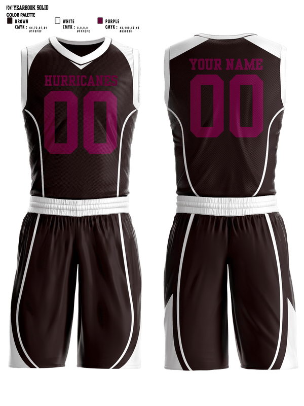 Basketball Uniform, Hurricanes, Men's Basketball, Teamtime, Team time, sublimation, custom sports apparel, team uniforms, spirit wear, spiritwear, sports uniforms, custom shirts, team store, custom team store, fundraiser sports, apparel fundraiser