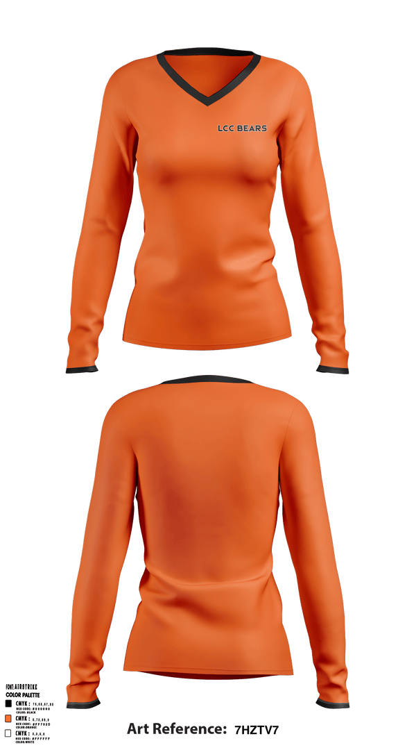 Women's Long Sleeve Vneck Shirt, Bears, Golf, Teamtime, Team time, sublimation, custom sports apparel, team uniforms, spirit wear, spiritwear, sports uniforms, custom shirts, team store, custom team store, fundraiser sports, apparel fundraiser