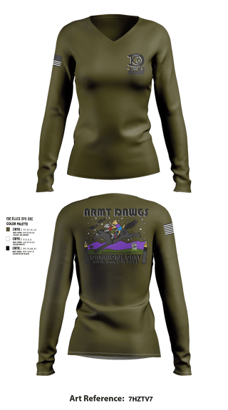 Women's Long Sleeve Vneck Shirt, , Army, Teamtime, Team time, sublimation, custom sports apparel, team uniforms, spirit wear, spiritwear, sports uniforms, custom shirts, team store, custom team store, fundraiser sports, apparel fundraiser