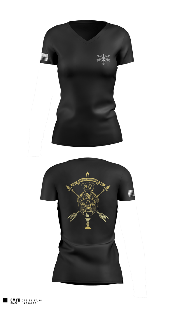 Women's Short Sleeve Vneck Shirt, HHC, GSB, 5SFG, Army, Teamtime, Team time, sublimation, custom sports apparel, team uniforms, spirit wear, spiritwear, sports uniforms, custom shirts, team store, custom team store, fundraiser sports, apparel fundraiser
