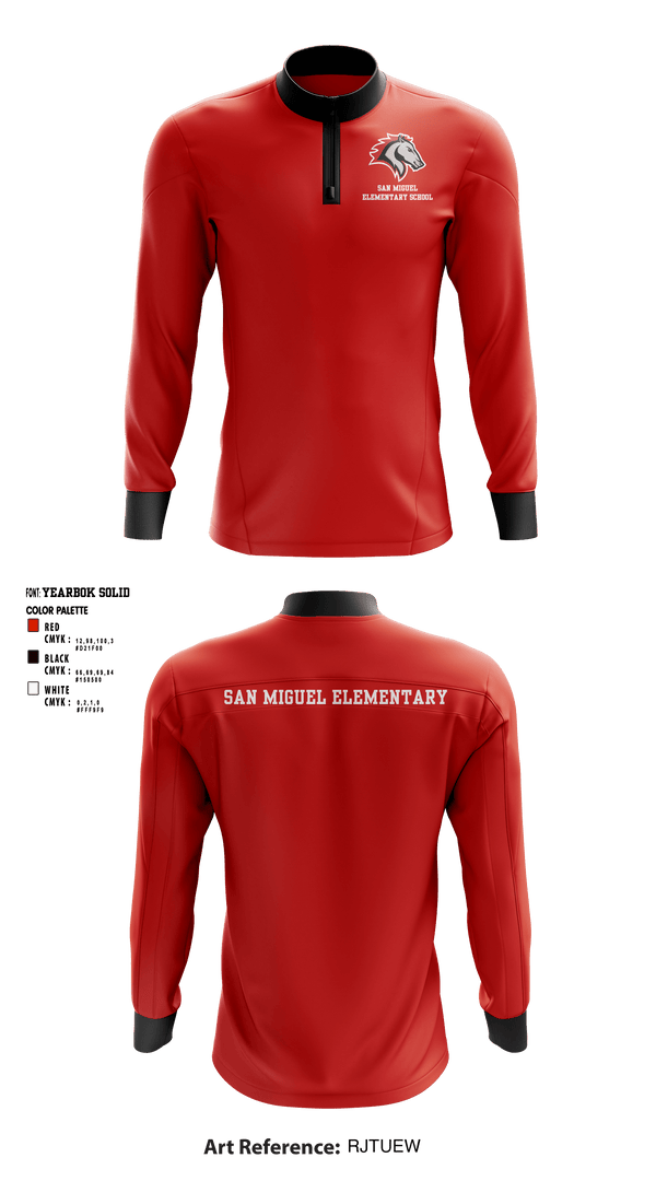 Quarter Zip Jacket, San Miguel Elementary School, , Teamtime, Team time, sublimation, custom sports apparel, team uniforms, spirit wear, spiritwear, sports uniforms, custom shirts, team store, custom team store, fundraiser sports, apparel fundraiser