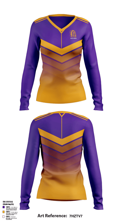 Women's Long Sleeve Vneck Shirt, Valley Indians, Men's Basketball, Teamtime, Team time, sublimation, custom sports apparel, team uniforms, spirit wear, spiritwear, sports uniforms, custom shirts, team store, custom team store, fundraiser sports, apparel fundraiser