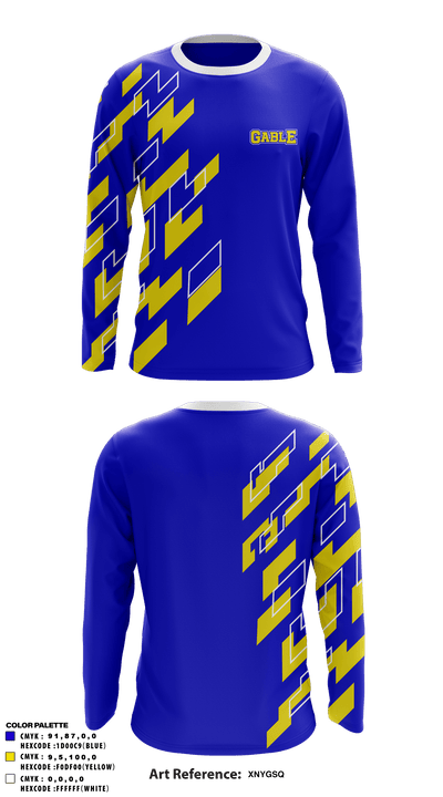 Gable Middle School 57930777 Long Sleeve Performance Shirt - 1