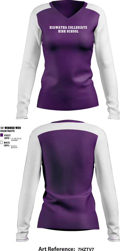 Hiawatha Collegiate High School 13501736 Women's Long Sleeve V-neck Shirt - 1