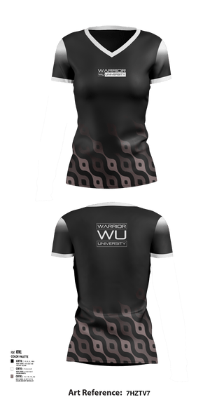 Women's Short Sleeve Vneck Shirt, Warrior University, , Teamtime, Team time, sublimation, custom sports apparel, team uniforms, spirit wear, spiritwear, sports uniforms, custom shirts, team store, custom team store, fundraiser sports, apparel fundraiser