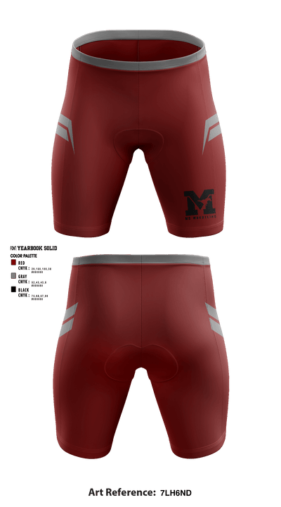 Mount Vernon High School Wrestling 5596500 Men's Compression Shorts - 1