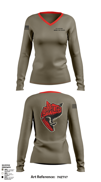 C 1-43 ADA 26758454 Women's Long Sleeve V-neck Shirt - 8
