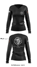 A Co, 2-13th AVN REGT 95713396 Women's Long Sleeve V-neck Shirt - 3
