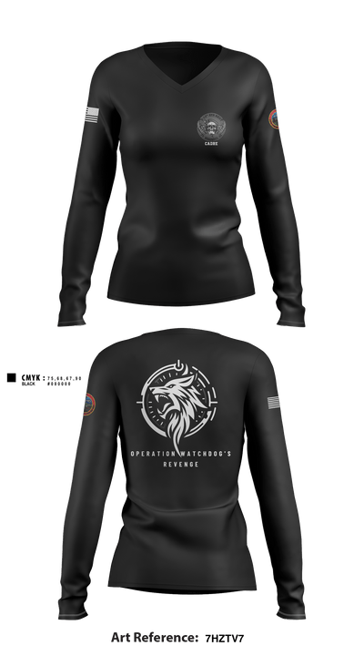 A Co, 2-13th AVN REGT 95713396 Women's Long Sleeve V-neck Shirt - 3