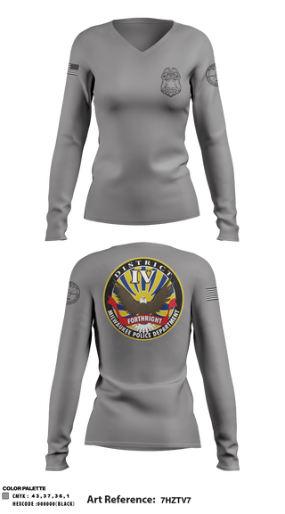 Women's Long Sleeve Vneck Shirt, Northeast Narcotics Task Force, Police, Teamtime, Team time, sublimation, custom sports apparel, team uniforms, spirit wear, spiritwear, sports uniforms, custom shirts, team store, custom team store, fundraiser sports, apparel fundraiser