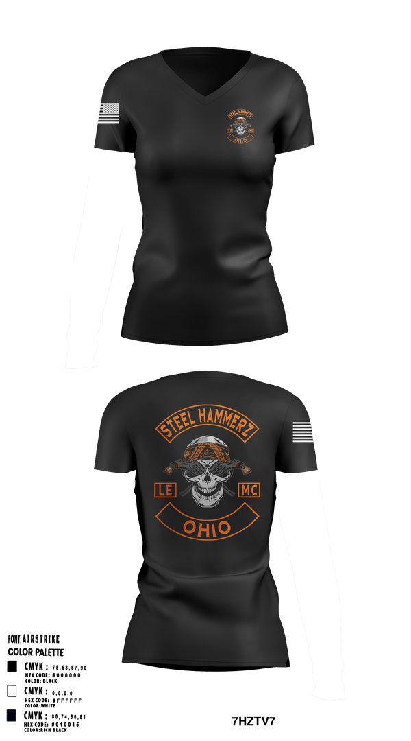 Women's Short Sleeve Vneck Shirt, STEEL HAMMERZ, Police, Teamtime, Team time, sublimation, custom sports apparel, team uniforms, spirit wear, spiritwear, sports uniforms, custom shirts, team store, custom team store, fundraiser sports, apparel fundraiser