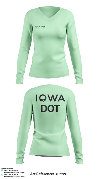 Women's Long Sleeve Vneck Shirt, Iowa DOT, , Teamtime, Team time, sublimation, custom sports apparel, team uniforms, spirit wear, spiritwear, sports uniforms, custom shirts, team store, custom team store, fundraiser sports, apparel fundraiser