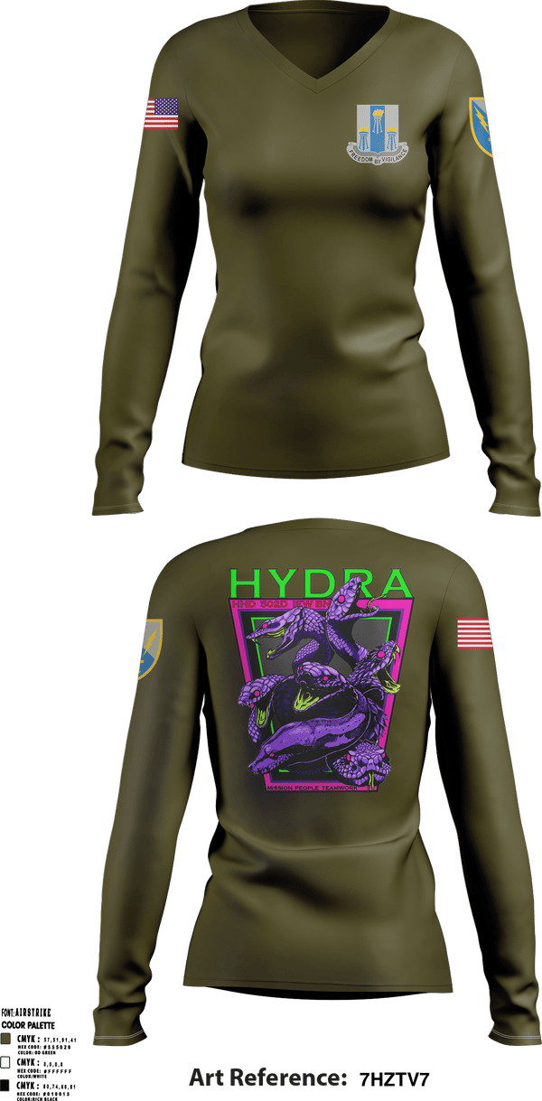 Women's Long Sleeve Vneck Shirt, , Army, Teamtime, Team time, sublimation, custom sports apparel, team uniforms, spirit wear, spiritwear, sports uniforms, custom shirts, team store, custom team store, fundraiser sports, apparel fundraiser
