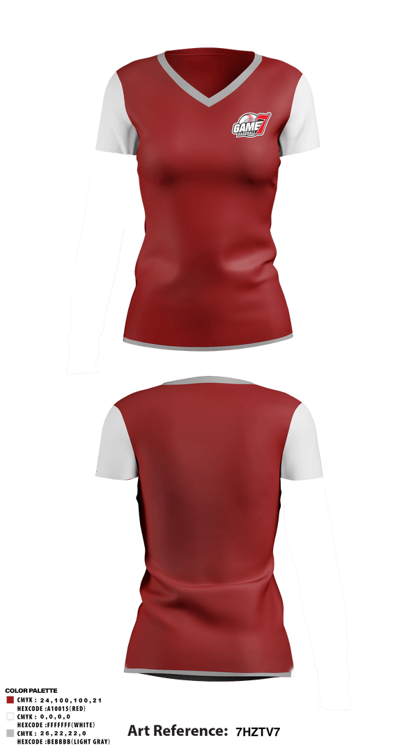Women's Short Sleeve Vneck Shirt, Game 7 Baseball, Baseball, Teamtime, Team time, sublimation, custom sports apparel, team uniforms, spirit wear, spiritwear, sports uniforms, custom shirts, team store, custom team store, fundraiser sports, apparel fundraiser