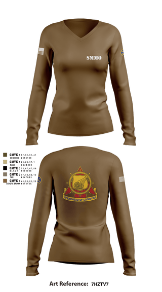 Women's Long Sleeve Vneck Shirt, , National Guard, Teamtime, Team time, sublimation, custom sports apparel, team uniforms, spirit wear, spiritwear, sports uniforms, custom shirts, team store, custom team store, fundraiser sports, apparel fundraiser