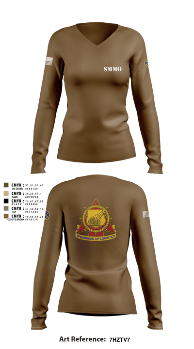 WVARNG Surface Maintenance Management Office 36945793 Women's Long Sleeve V-neck Shirt - 1