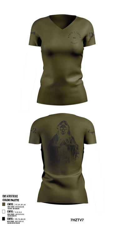 Death's Touch Opie 51753368 Women's Short Sleeve V-neck Shirt - 16