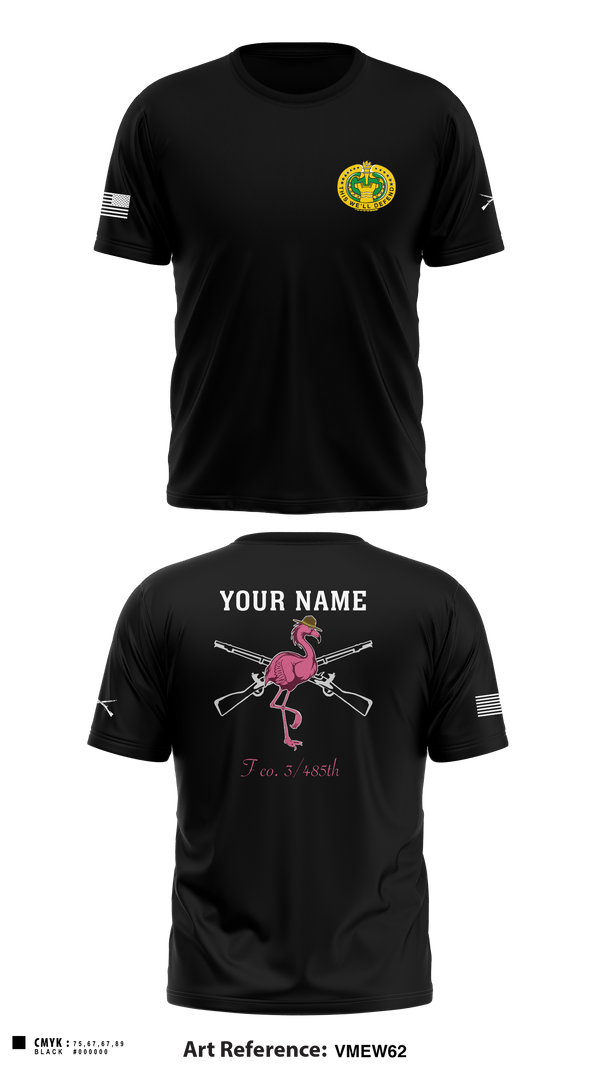 Short Sleeve Performance Shirt, Flamingo Co F 3/485 IN, Army, Teamtime, Team time, sublimation, custom sports apparel, team uniforms, spirit wear, spiritwear, sports uniforms, custom shirts, team store, custom team store, fundraiser sports, apparel fundraiser