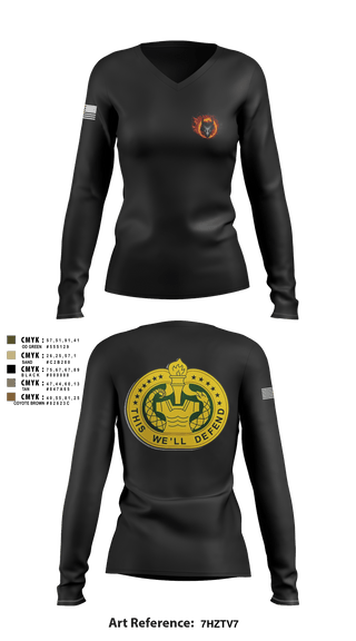 Women's Long Sleeve Vneck Shirt, , Army, Teamtime, Team time, sublimation, custom sports apparel, team uniforms, spirit wear, spiritwear, sports uniforms, custom shirts, team store, custom team store, fundraiser sports, apparel fundraiser