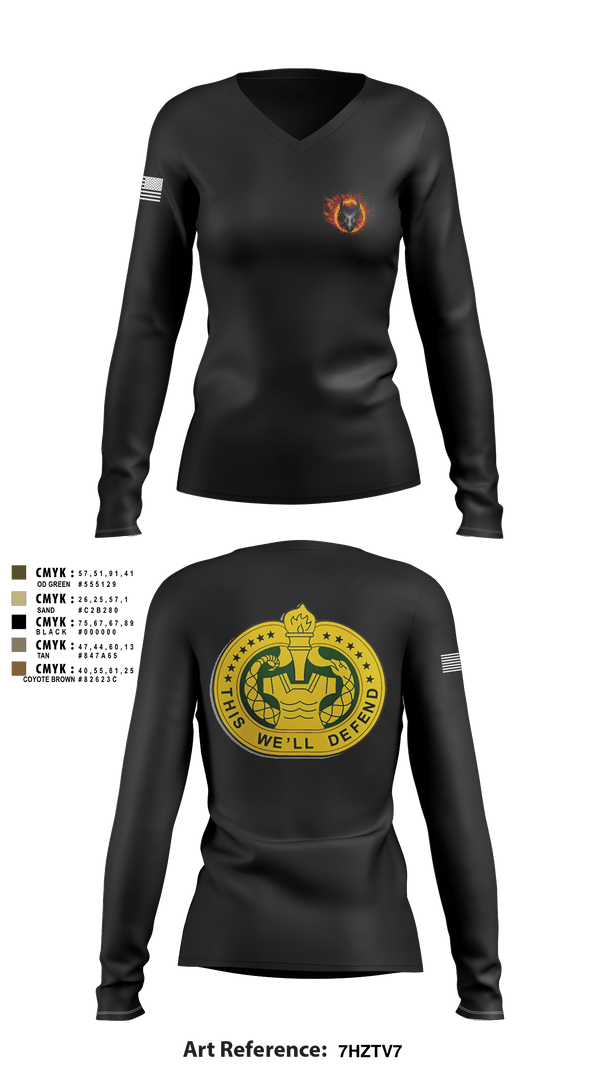 Women's Long Sleeve Vneck Shirt, , Army, Teamtime, Team time, sublimation, custom sports apparel, team uniforms, spirit wear, spiritwear, sports uniforms, custom shirts, team store, custom team store, fundraiser sports, apparel fundraiser