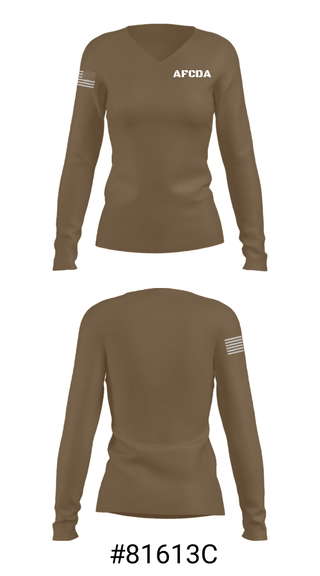 Women's Long Sleeve Vneck Shirt, , Air Force, Teamtime, Team time, sublimation, custom sports apparel, team uniforms, spirit wear, spiritwear, sports uniforms, custom shirts, team store, custom team store, fundraiser sports, apparel fundraiser