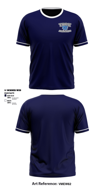 York High School Volleyball 20811164 Short Sleeve Performance Shirt - 1