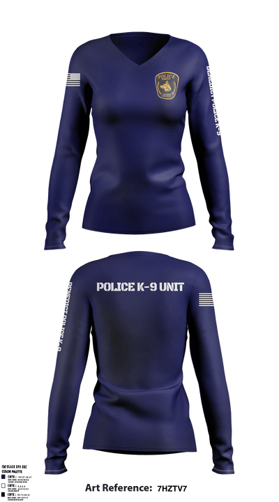 Benedict College Police K-9 18816418 Women's Long Sleeve V-neck Shirt - 1